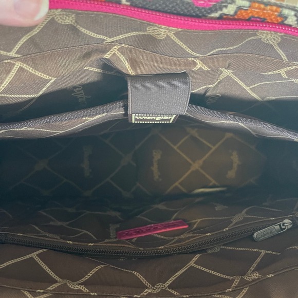 Wrangler Southwestern Print Hot Pink Canvas & PU Double Handle Tote Bag - Picture 6 of 12